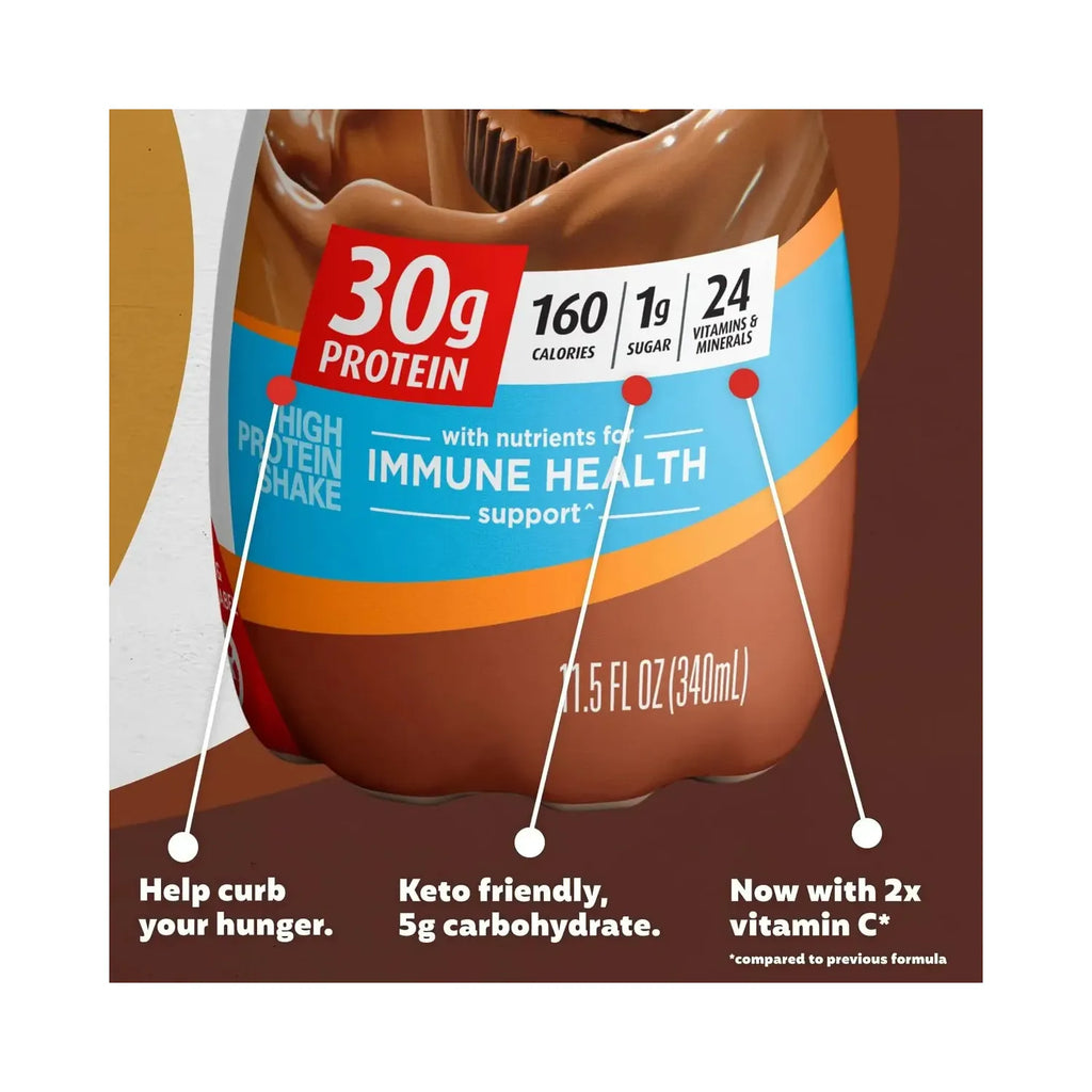 Premier protein shake 30g de proteína 12 pzs de 11.5oz sfn Chocolate peanut butter