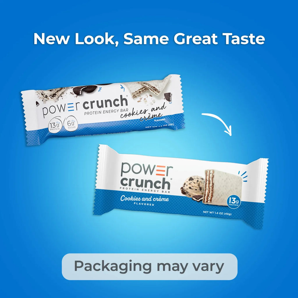 Power Crunch Barras de Proteína Tipo Wafer | 12 Piezas | Sabor Cookies & Creme