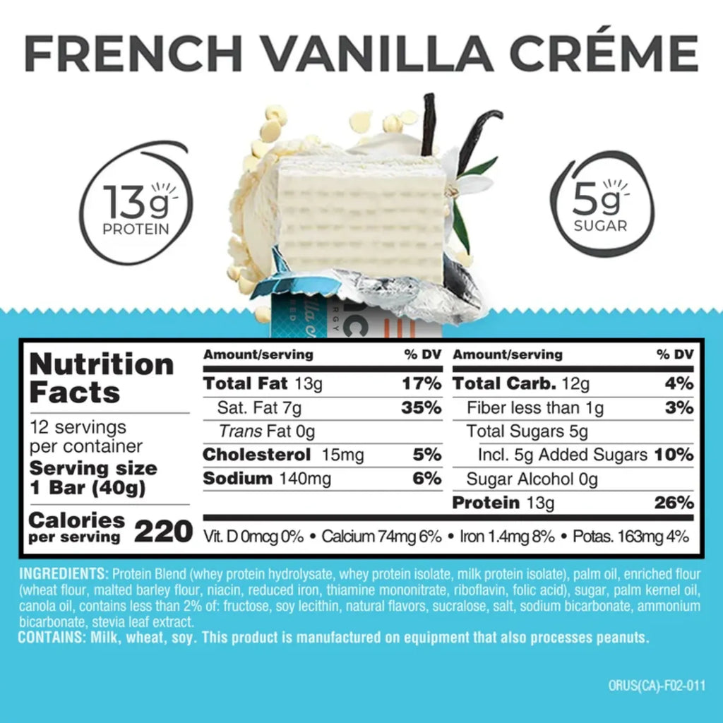Power Crunch Protein Energy Bar | Barras de Proteína de 40 g | 12 Piezas | Sabor French Vanilla Creme