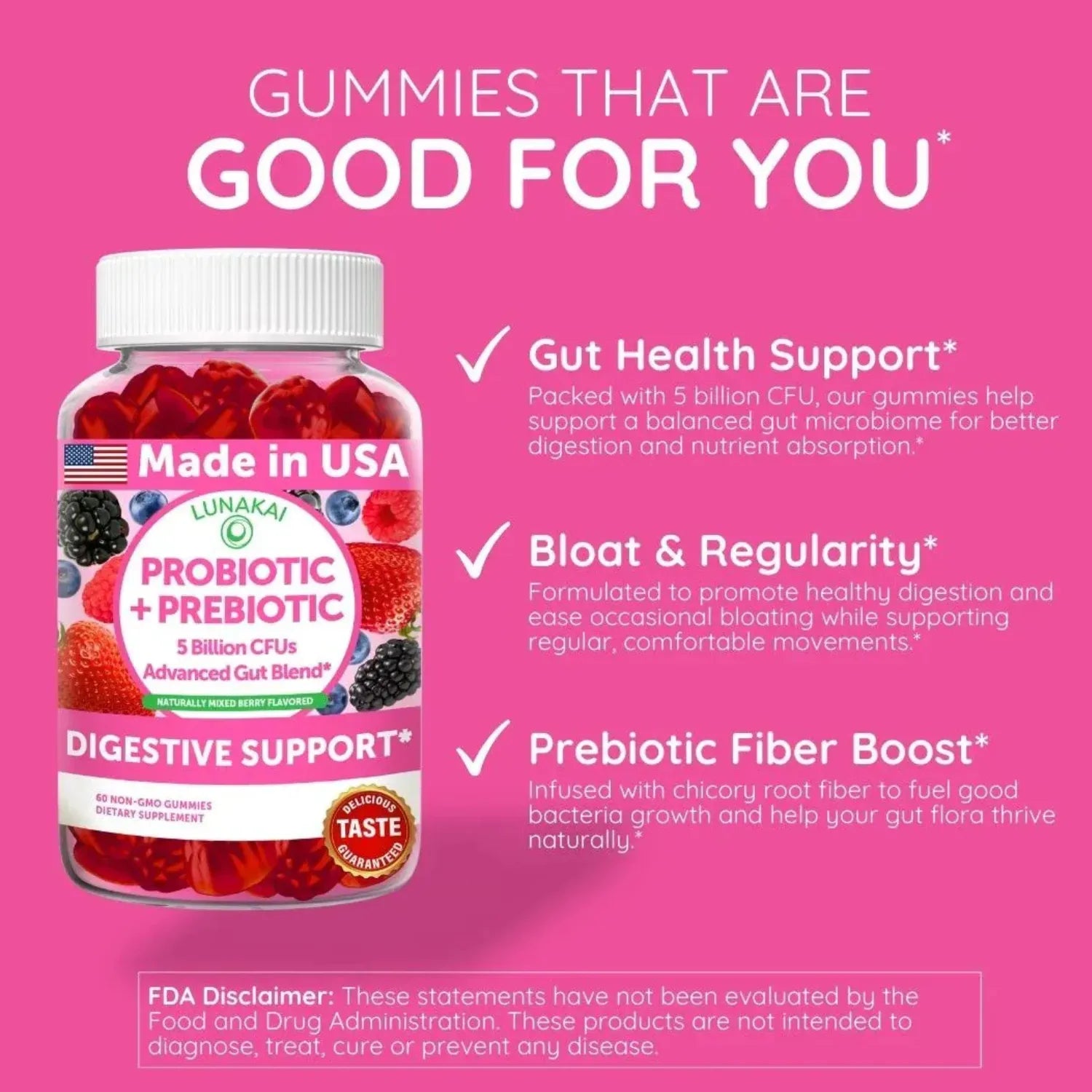Lunakai Pre/Probiotic Gummy 60 gomitas sfn