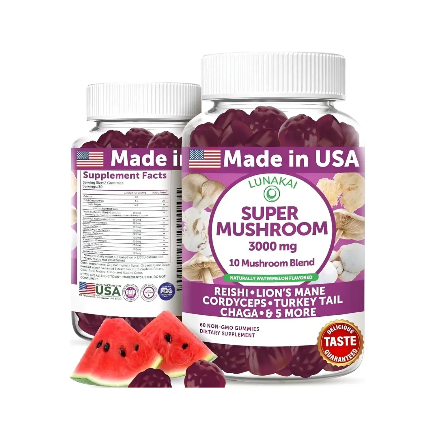 Lunakai Super Mushroom Gummy 60 gomitas sfn