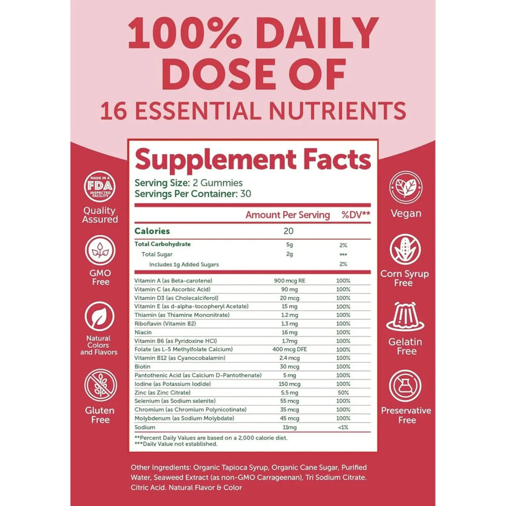 Lunakai Women's Multivitamin Gummy 60 gomitas sfn berry