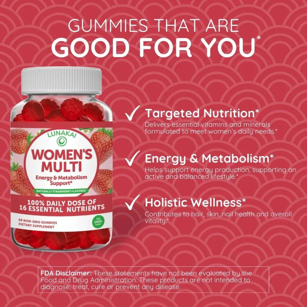 Lunakai Women's Multivitamin Gummy 60 gomitas sfn berry