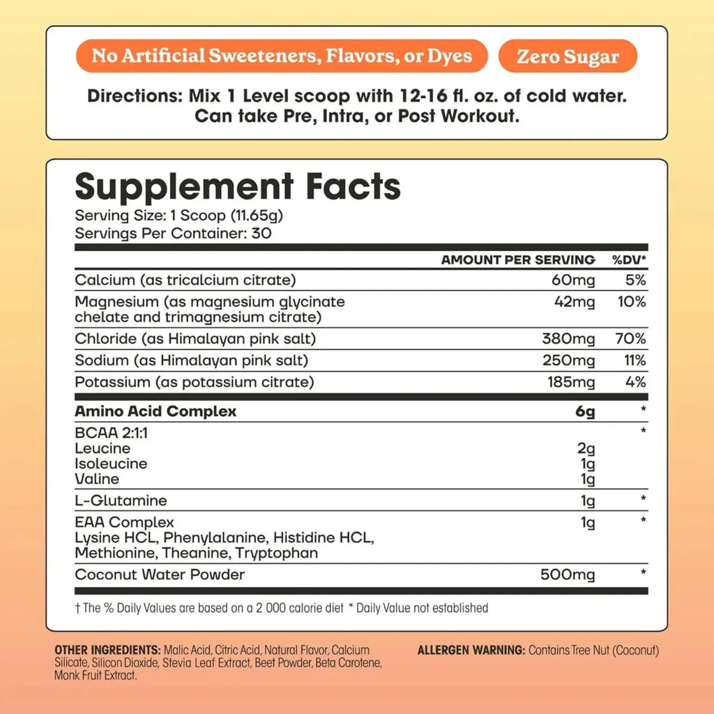 Fit & Lean Amino Hydration 30 servs sfn Peach Mango