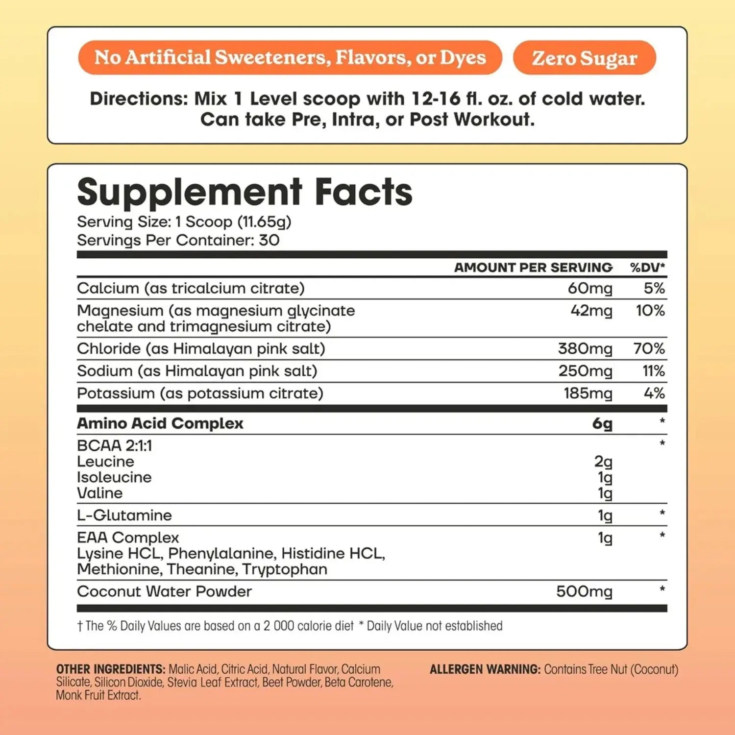 Fit & Lean Amino Hydration 30 servs sfn Peach Mango