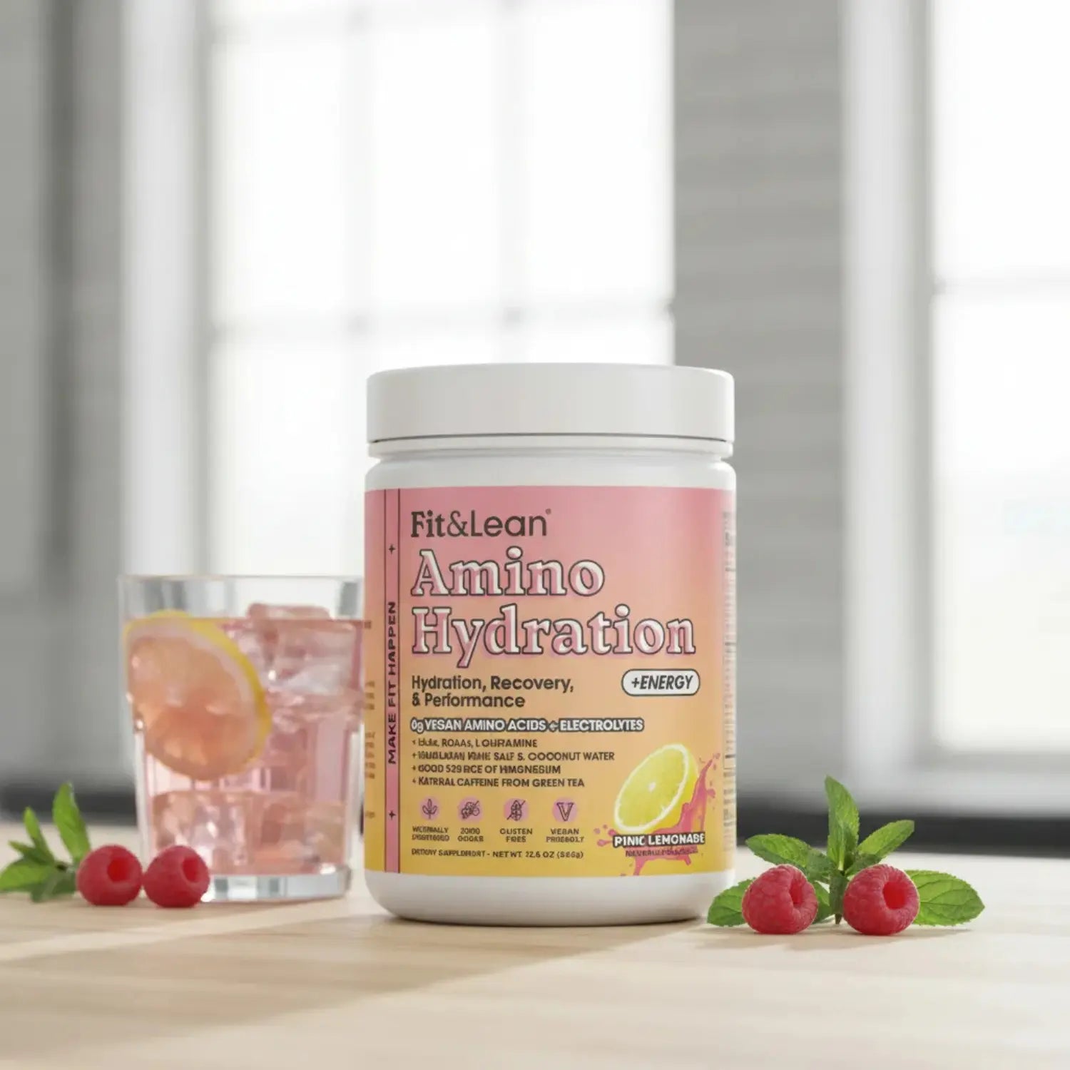 Fit & Lean Amino Hydration & Energy servs sfn Pink Lemonade