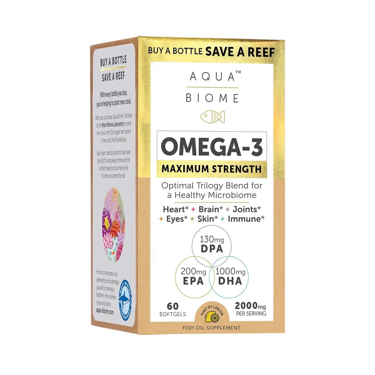 Enzymedica Aqua Biome Maximum Strength Omega 3 60 Cápsulas Blandas
