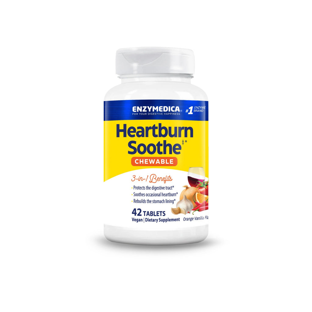 Enzymedica Heartburn Soothe 42 Tabletas Masticables Vainilla Naranja