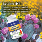 Enzymedica Betaína HCl 60 Cápsulas Vegetales