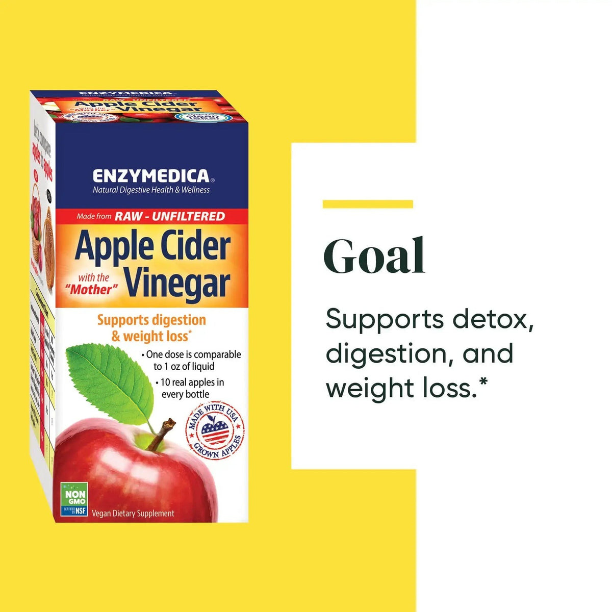 Enzymedica Vinagre de Manzana 60 Cápsulas Vegetales