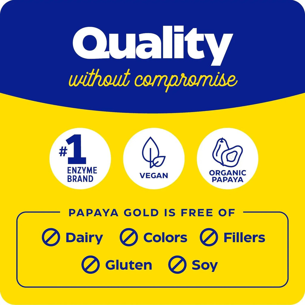 Enzymedica Papaya Gold 60 Tabletas Masticables Papaya y Menta
