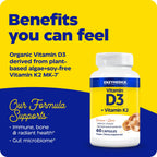 Enzymedica Vitamina D3 + K2 5000 UI 60 Cápsulas Vegetales