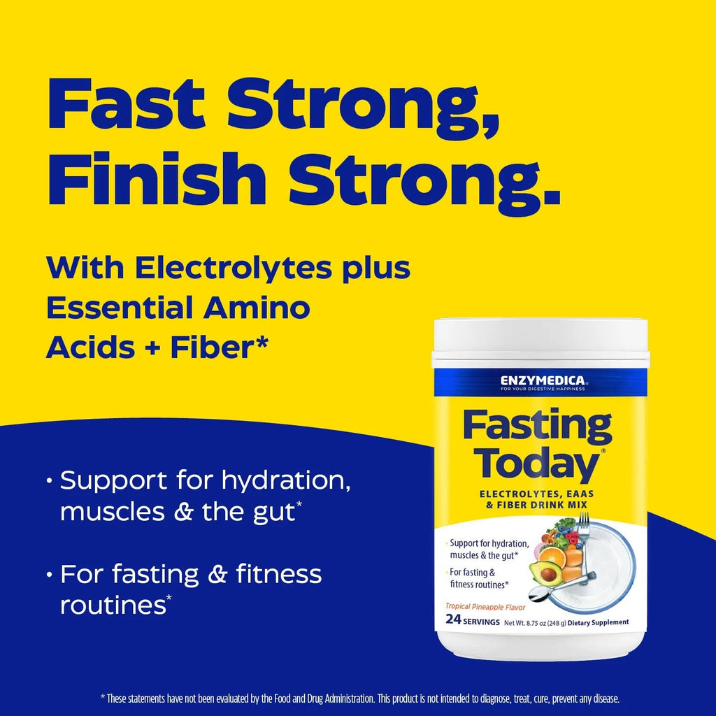 Enzymedica Fasting Today Electrolitos y Aminoácidos Polvo 24 Porciones Tropical