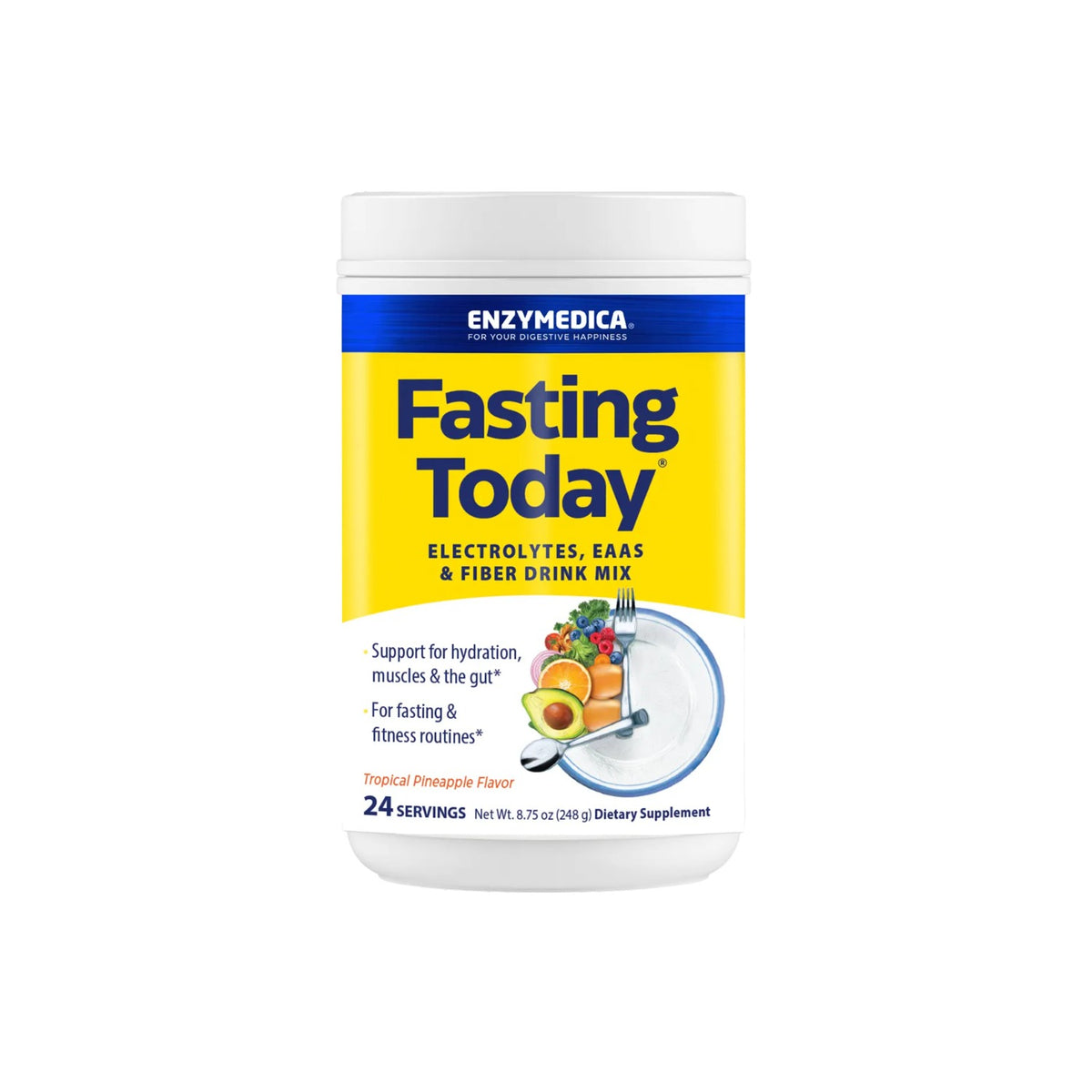 Enzymedica Fasting Today Electrolitos y Aminoácidos Polvo 24 Porciones Tropical