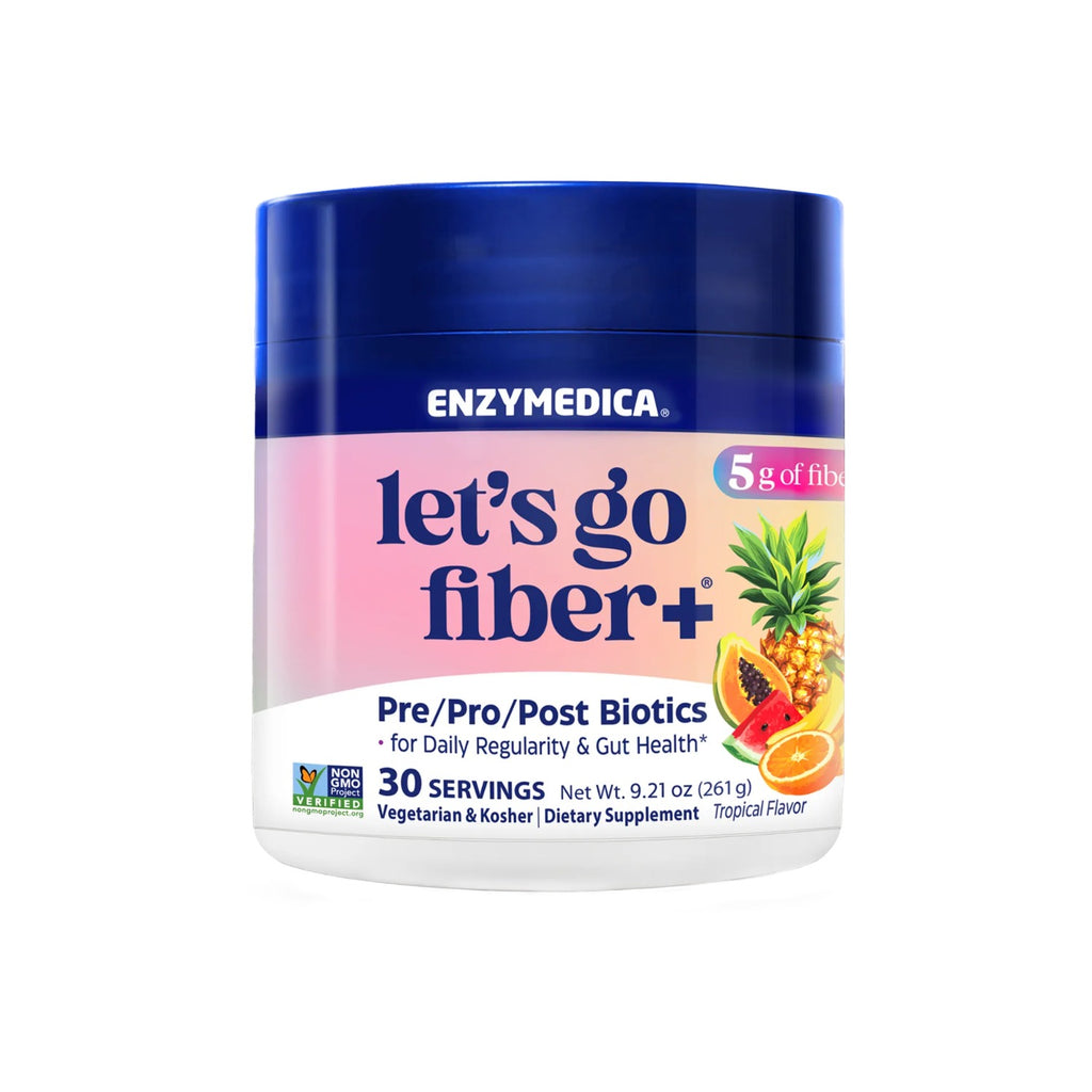 Enzymedica Let's Go Fiber+ Fibra en Polvo 30 Porciones Tropical