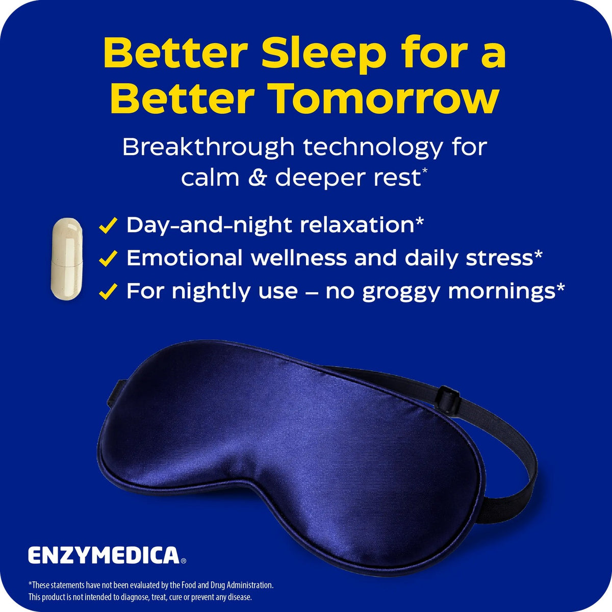 Enzymedica Sleep & Stress Lemon Balm Phytosome Toronjil 200 mg 60 Cápsulas Vegetales