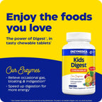 Enzymedica Kids Digest Enzimas Digestivas para Niños 90 Tabletas Masticables Ponche de Frutas