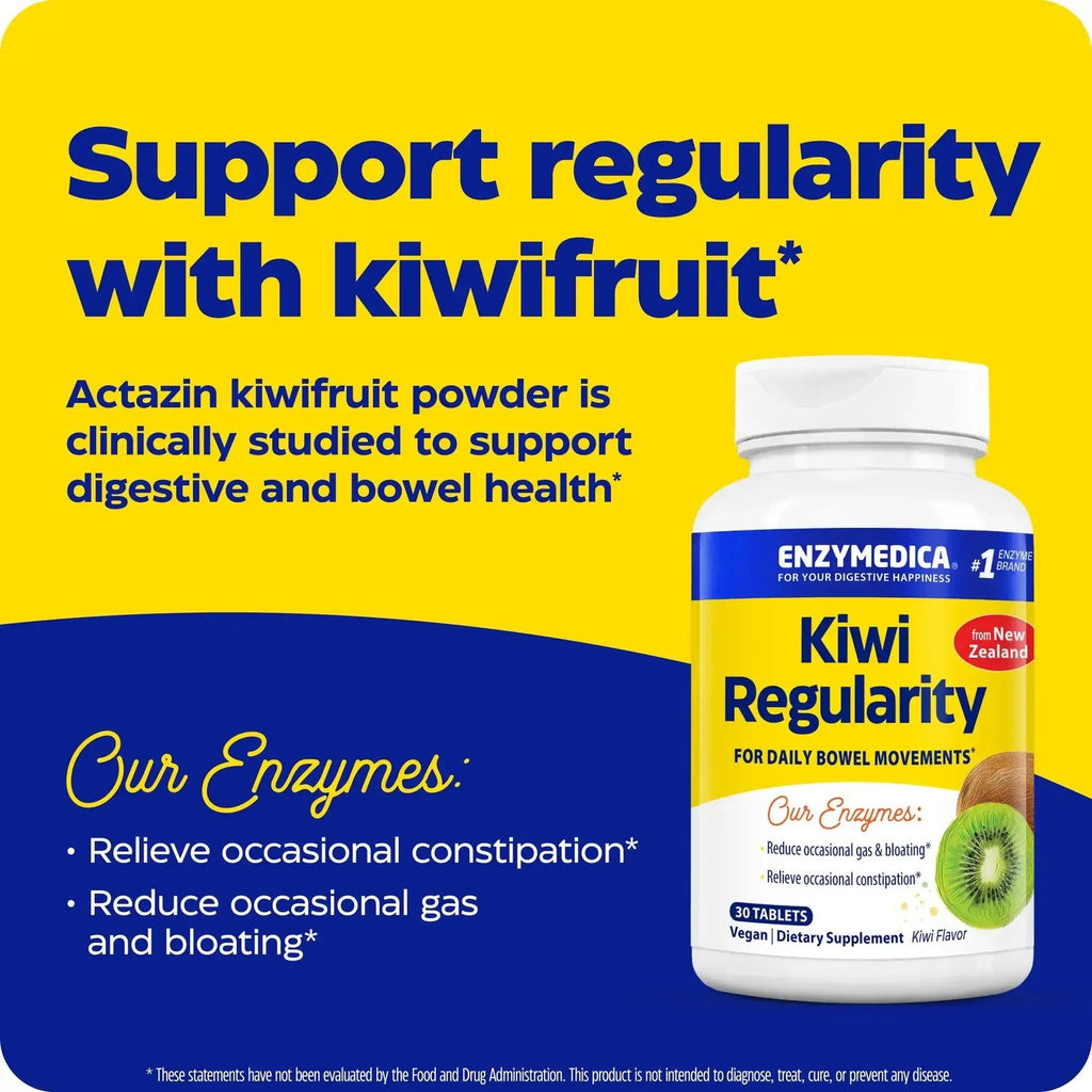 Enzymedica Kiwi Regularity 30 Tabletas Masticables Kiwi