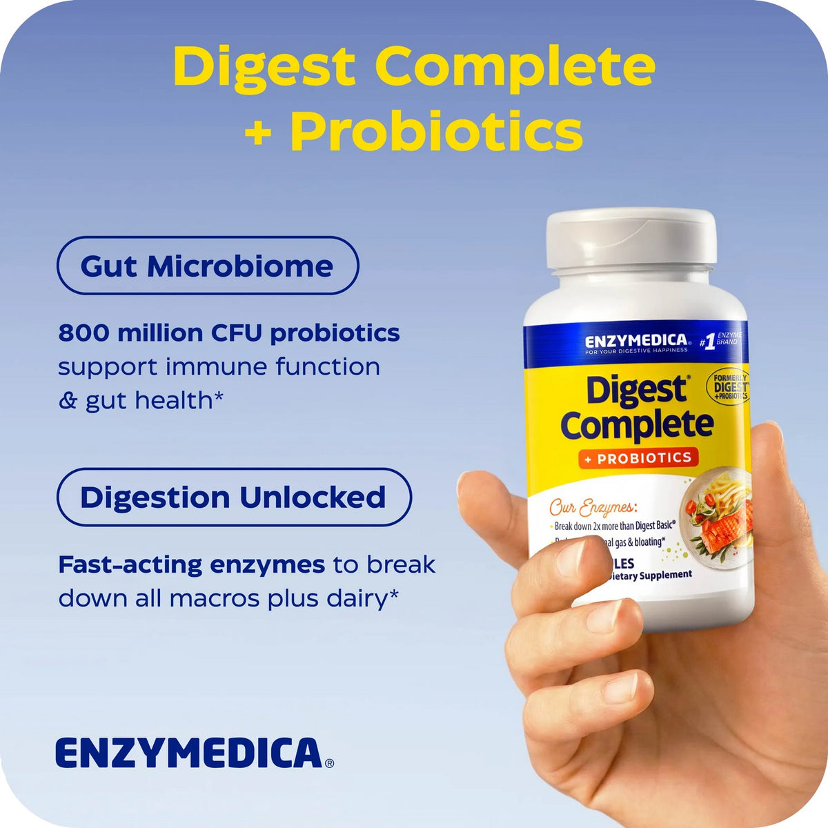 Enzymedica Digest Complete con Probióticos 30 Cápsulas Vegetales