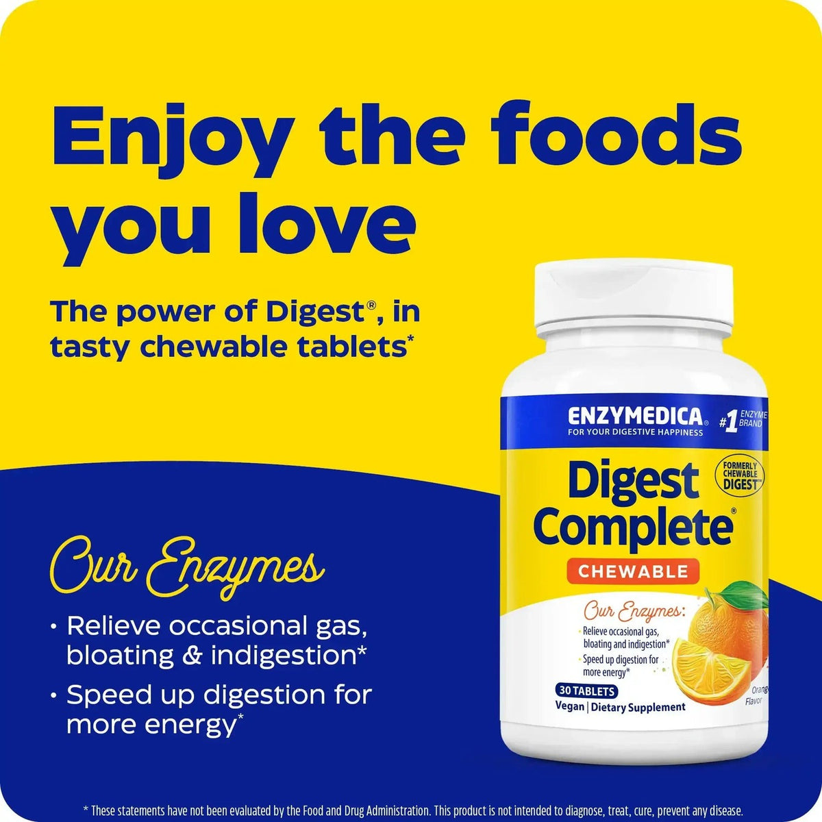 Enzymedica Digest Complete 60 Tabletas Masticables Naranja