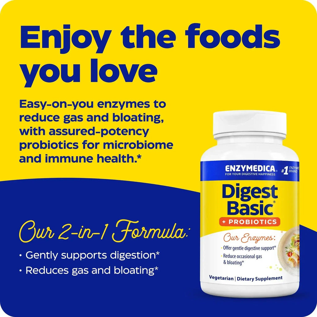 Enzymedica Digest Basic con Probióticos 90 Cápsulas Vegetales