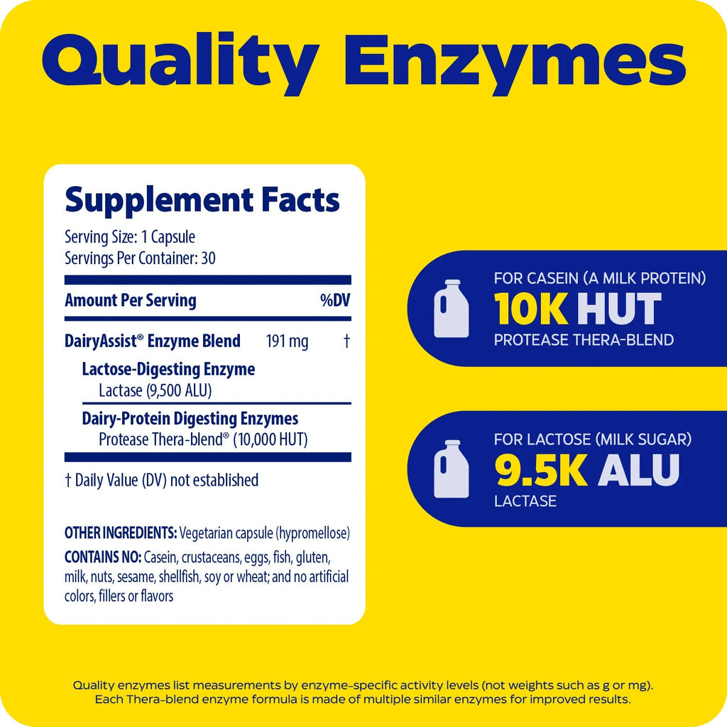 Enzymedica DairyAssist 30 Cápsulas Vegetales