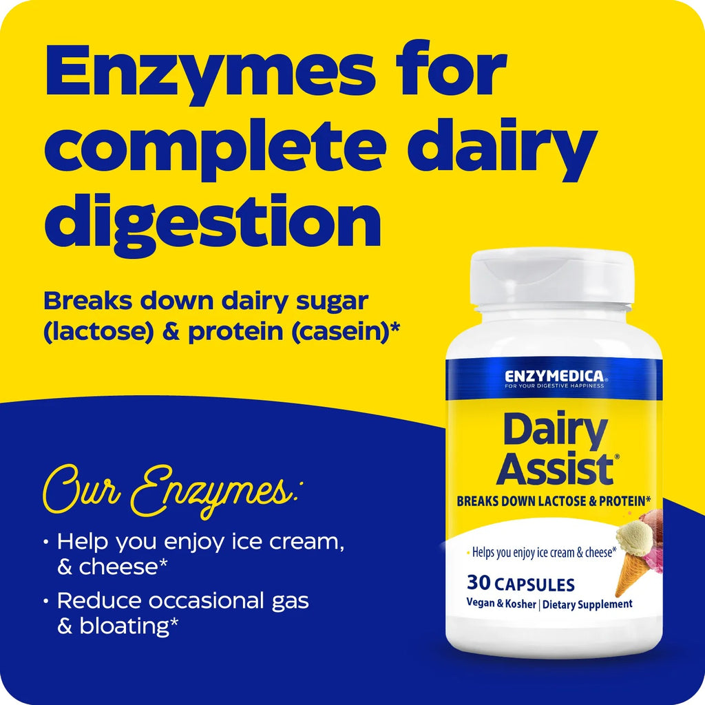 Enzymedica DairyAssist 30 Cápsulas Vegetales