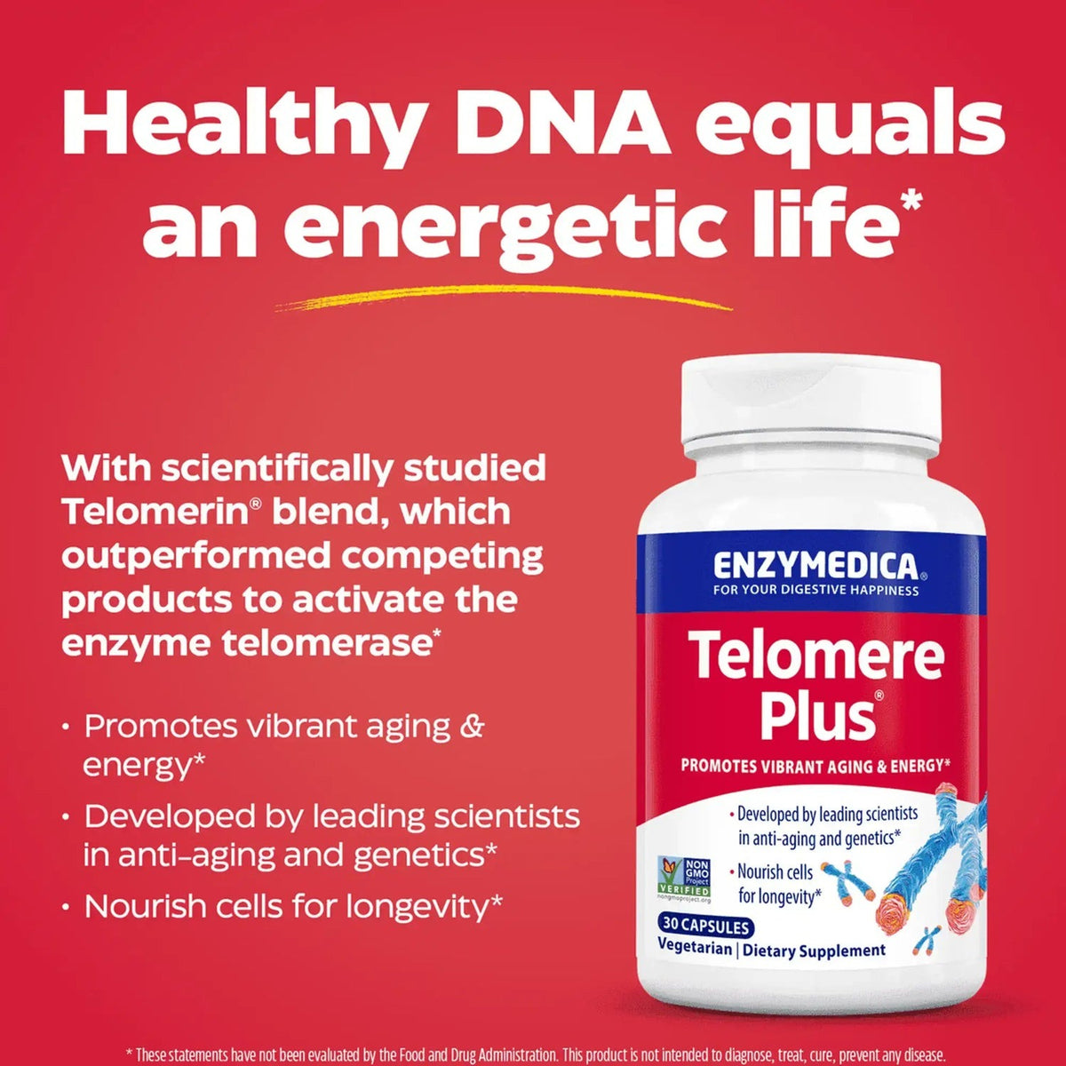 Enzymedica Telomere Plus 30 Cápsulas Vegetales