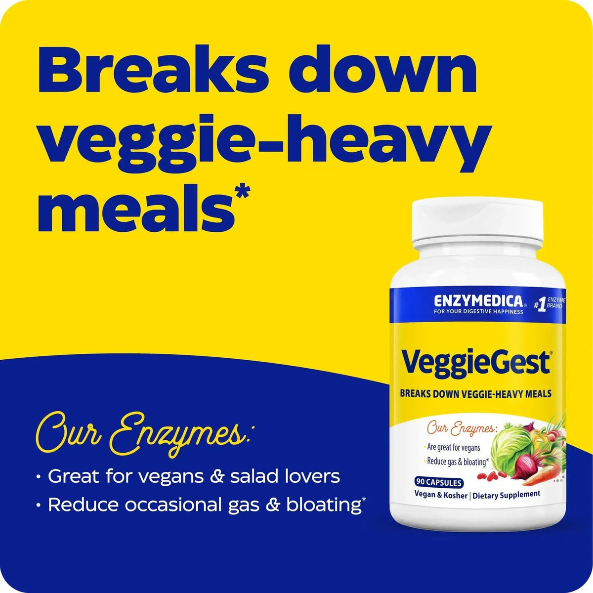 Enzymedica VeggieGest 60 Cápsulas Vegetales