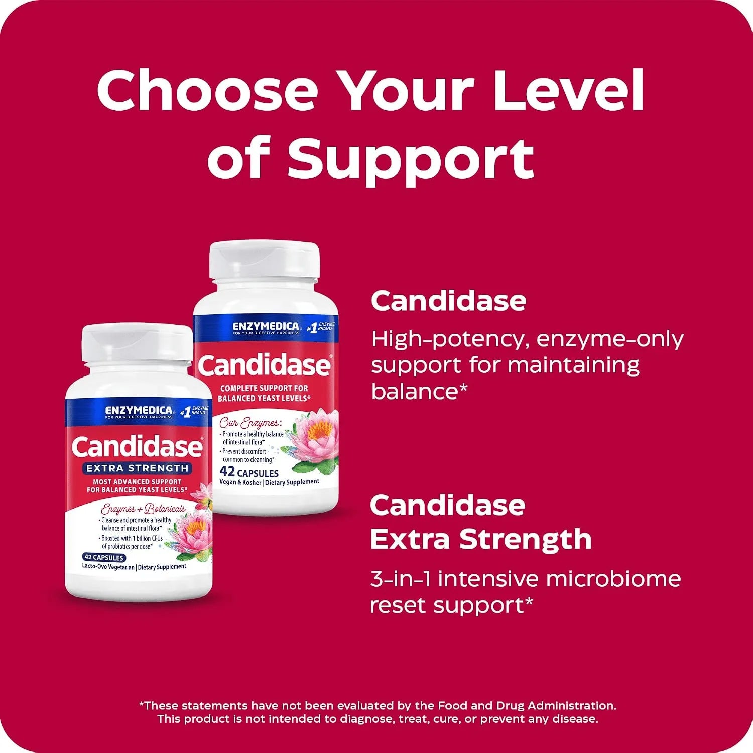 Enzymedica Candidase, enzimas digestivas para una limpieza suave, salud intestinal y digestión, 42 unidades