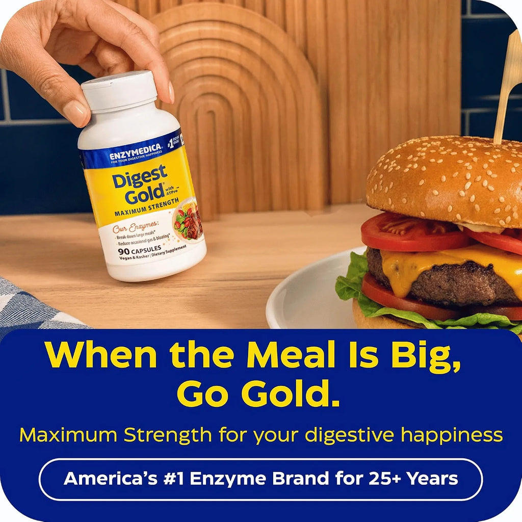 Enzymedica, Digest Gold con ATPro Máxima concentración, 90 cápsulas