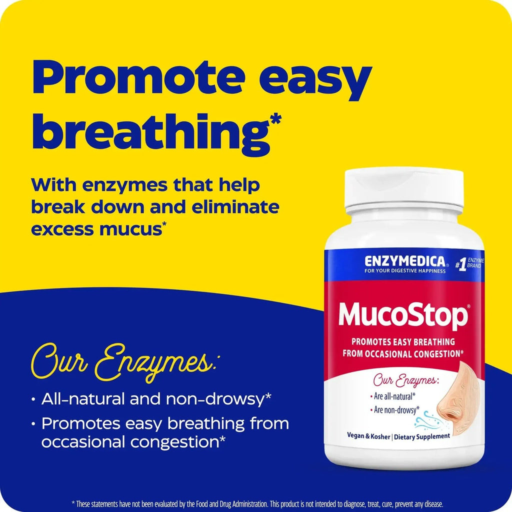 Enzymedica MucoStop 96 Cápsulas Vegetales