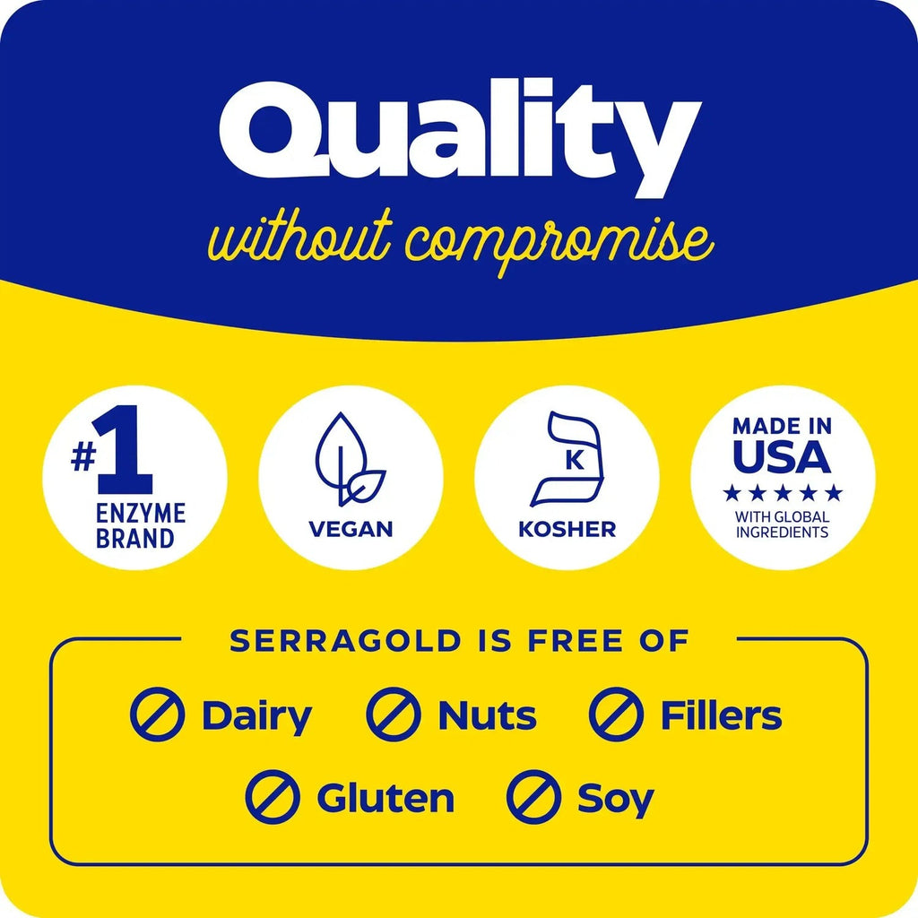 Enzymedica SerraGold Serrapeptasa de Alta Potencia 120 Cápsulas Vegetales