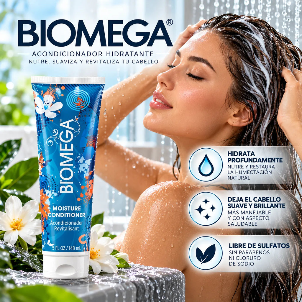 Aquage Biomega Moisture Conditioner | Acondicionador Hidratante con Omega y Queratina | 148 ml | Cabello Seco y Dañado