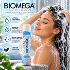 BIOMEGA Moisture Shampoo | Shampoo Hidratante con Omega y Aminoácidos de Queratina | 296 ml | Volumen y Suavidad