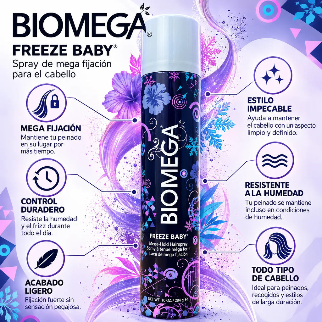 Aquage Biomega Freeze | Laca Fijadora para el Cabello | Fijación Fuerte y Duradera | 10 oz | Unisex