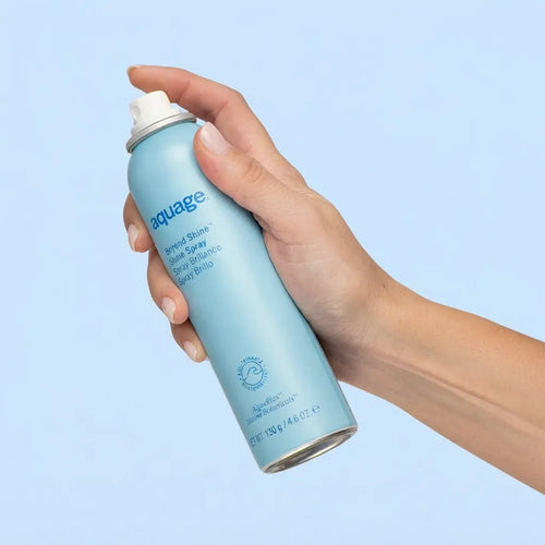 Aquage Beyond Shine 4.6 oz - 130 g - Spray Brillo | Protector Térmico Capilar | Control de Frizz y Acabado Sedoso | Fórmula con Botánicos Marinos AlgaePlex | Estilizado Profesional