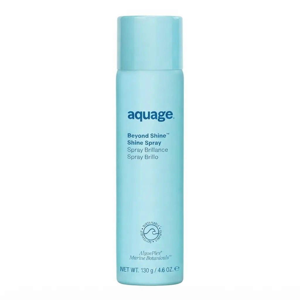 Aquage Beyond Shine 4.6 oz - 130 g - Spray Brillo | Protector Térmico Capilar | Control de Frizz y Acabado Sedoso | Fórmula con Botánicos Marinos AlgaePlex | Estilizado Profesional