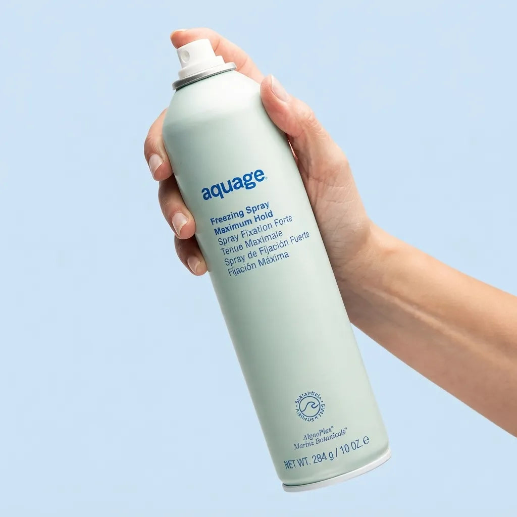 Aquage Freezing Spray 10 OZ - 284 G | Spray de Fijación Fuerte | Fijación Máxima para Peinados Duraderos | Fórmula Profesional con AlgaePlex | Estilizado Capilar
