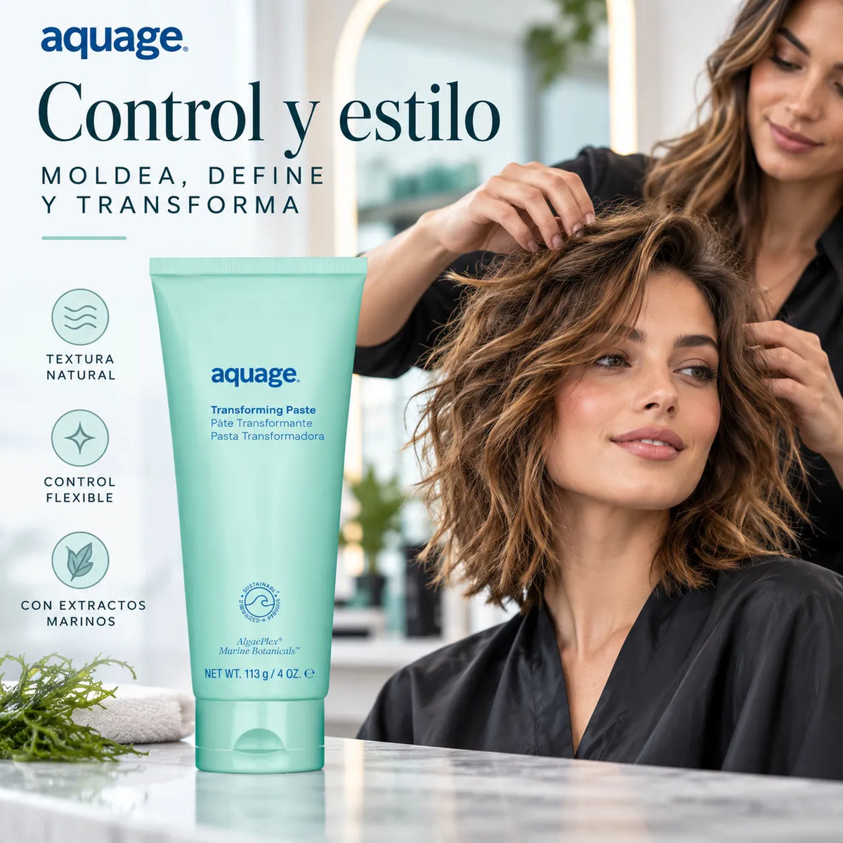 Aquage Transforming Paste | Cera Texturizadora | 4 oz | Fijación Firme y Flexible