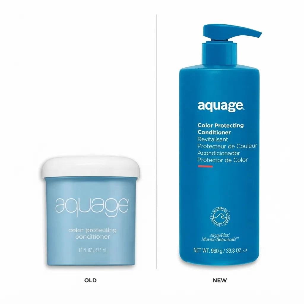 Aquage Color Protecting Conditioner 33.8 oz - 960 g Marine Botanicals | Protección total contra el desvanecimiento y rayos UVB | Fórmula profesional sin sulfatos | Suplemento capilar de hidratación profunda