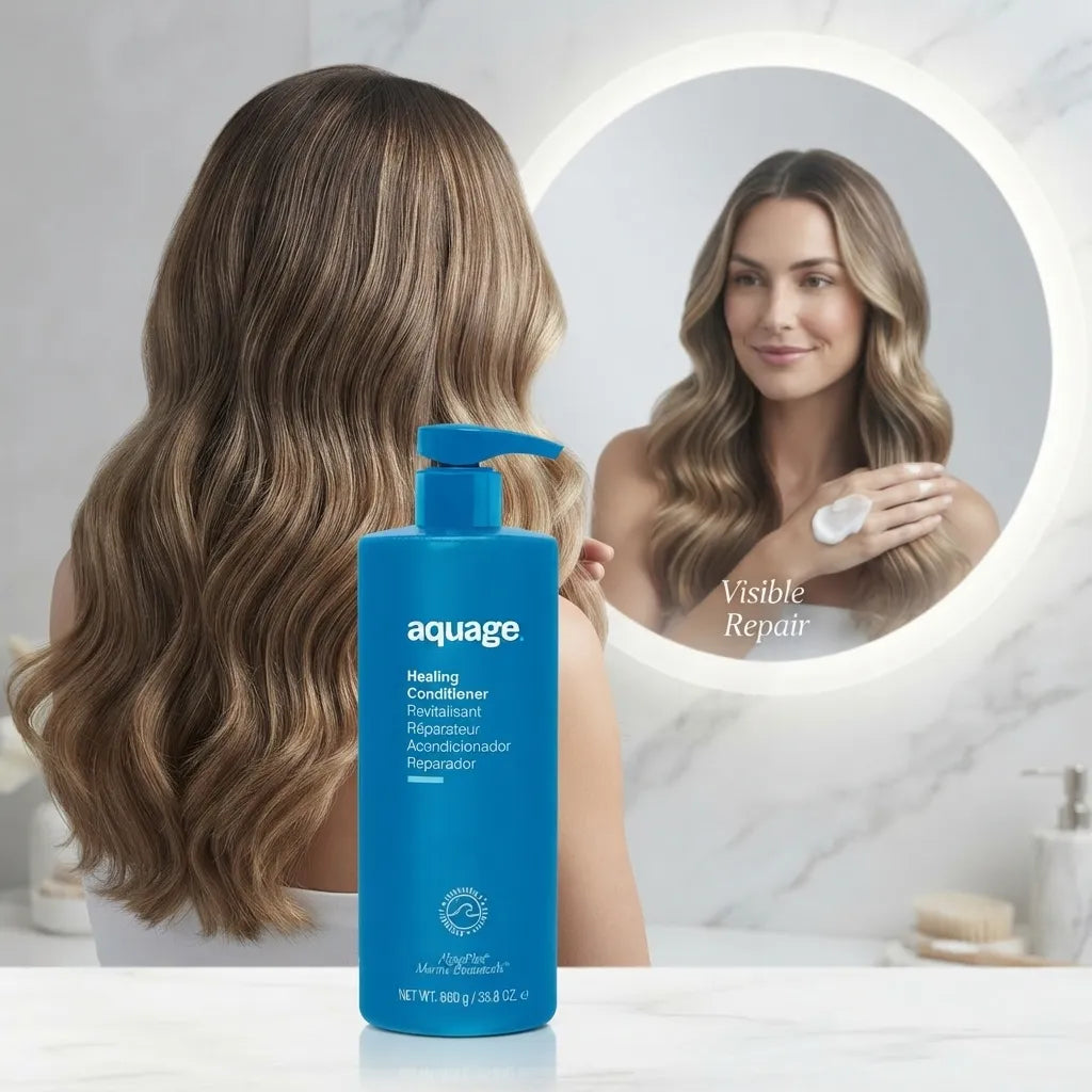 Aquage Healing Conditioner 33.8 Oz - 960 g | Acondicionador Reparador | Marine Botanicals | Revitalizante y Nutrición Profunda | Cuidado del Cabello