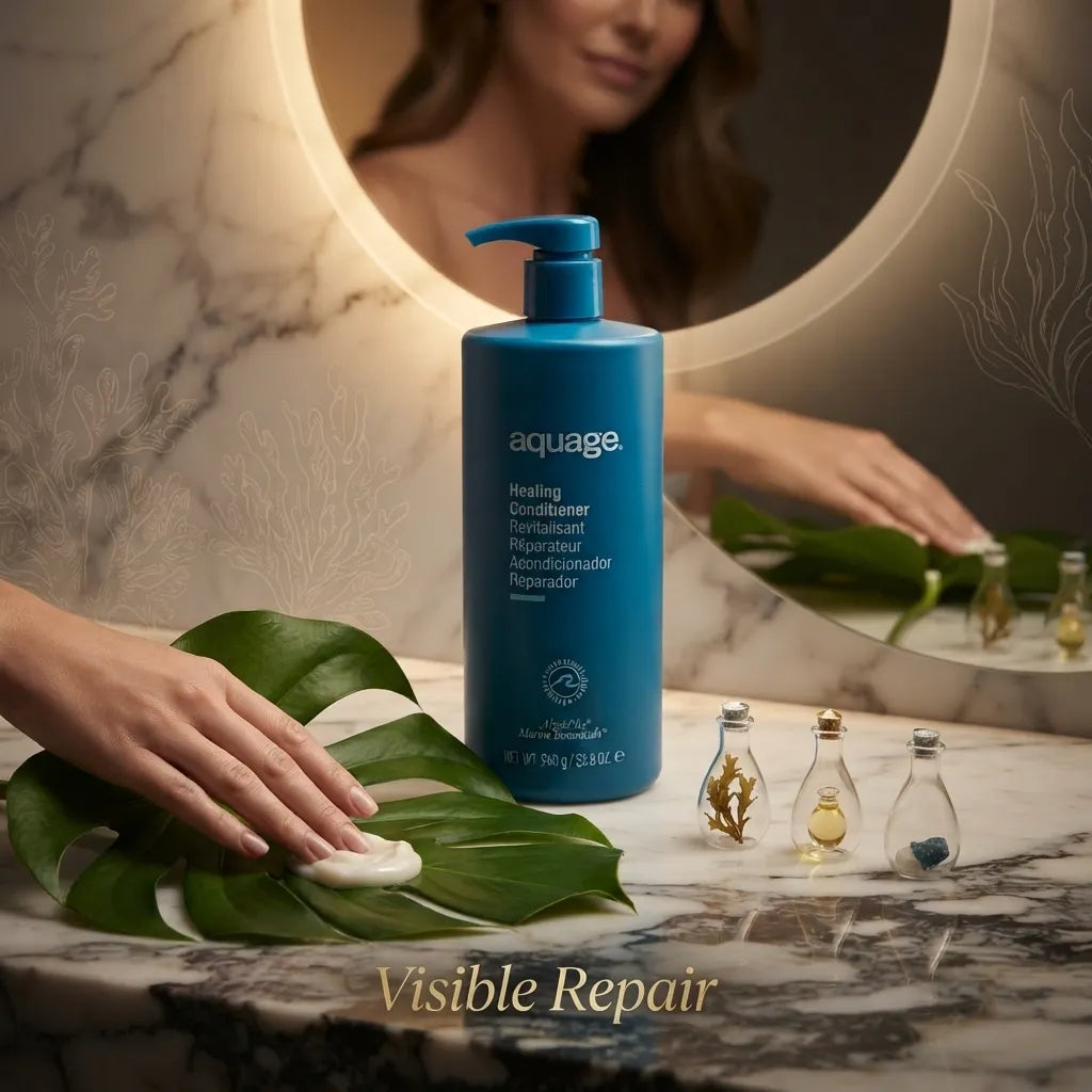 Aquage Healing Conditioner 33.8 Oz - 960 g | Acondicionador Reparador | Marine Botanicals | Revitalizante y Nutrición Profunda | Cuidado del Cabello