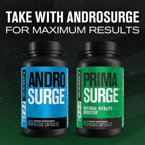 Jacked Factory PrimaSurge | 120 Cápsulas Vegetales | Apoyo a la Testosterona Natural | Fuerza, Energía y Vitalidad Masculina | Suplemento Alimenticio