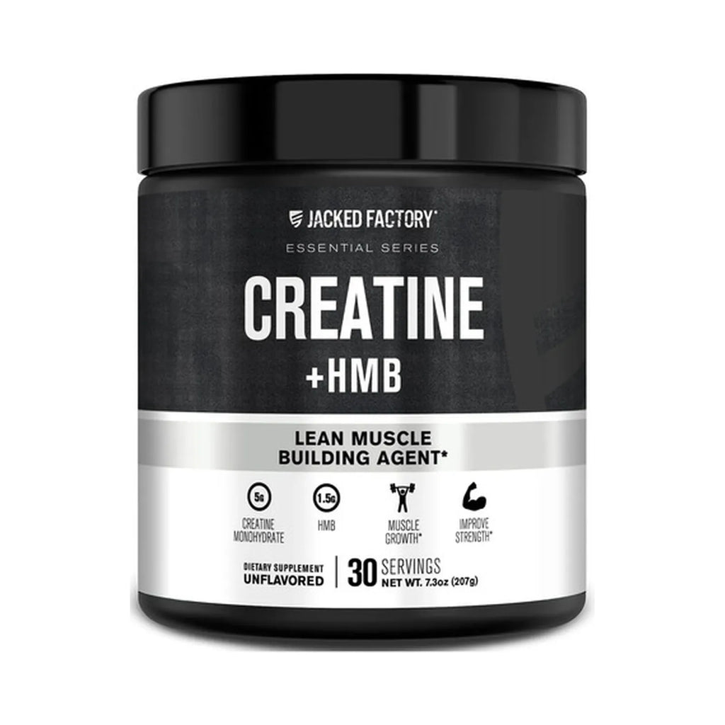 Jacked Factory Creatine + HMB | 30 servicios | Sin sabor | 5000 mg de creatina + 1500 mg de HMB | Suplemento alimenticio