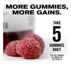 Jacked Factory Creatina Monohidratada | 120 Gomitas | Sabor Fresa | Fuerza y Rendimiento Muscular | Suplemento Alimenticio