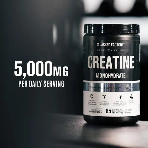 Jacked Factory Creatina Monohidratada en Polvo | 85 servicios | Limonada de cereza | 5000 mg de creatina | Suplemento alimenticio
