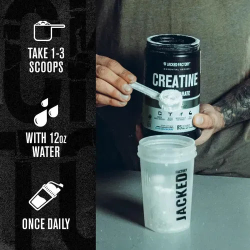 Jacked Factory Creatina Monohidratada | 85 servicios | Frambuesa azul | 5000 mg de creatina | Suplemento alimenticio