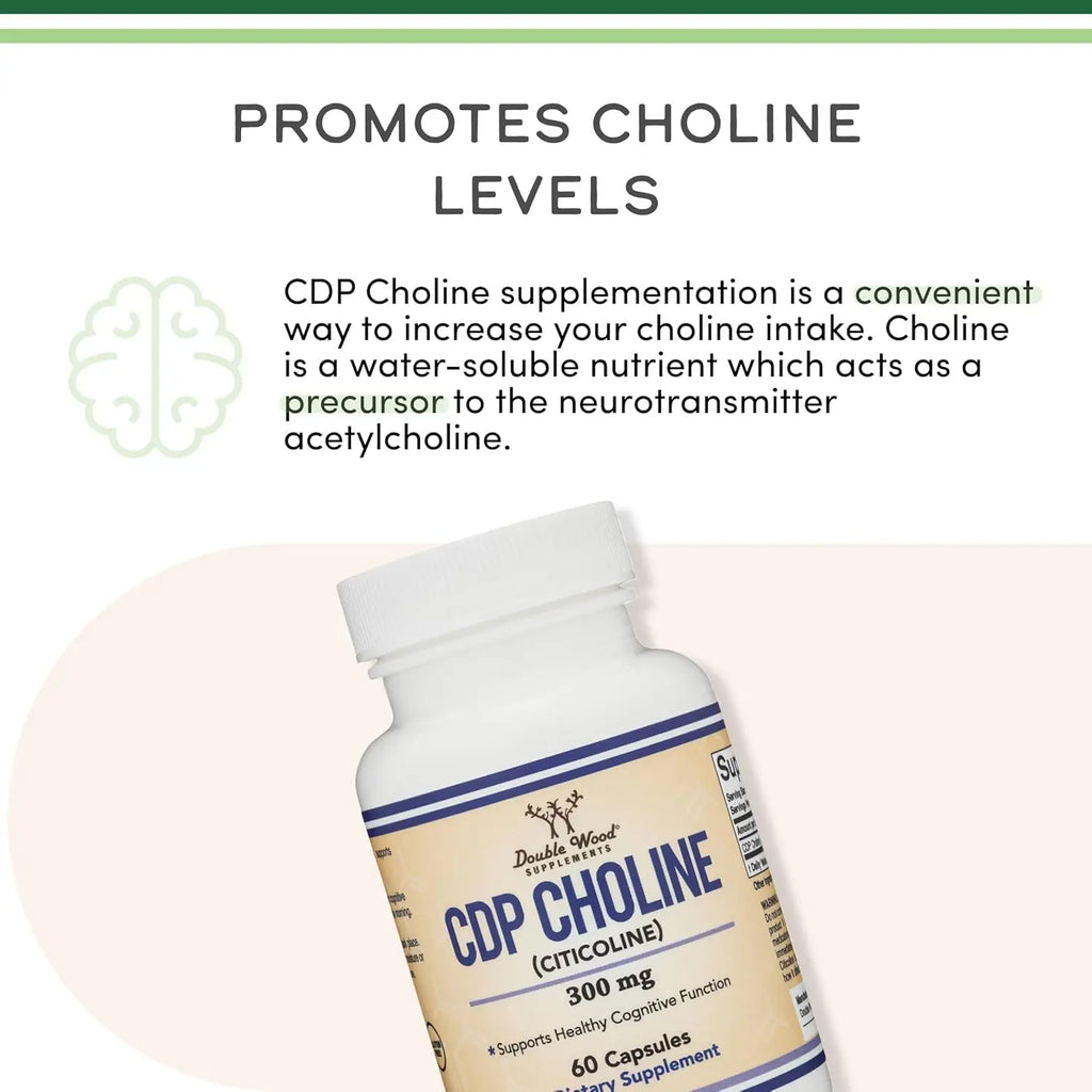 DOUBLE WOOD CDP Choline Citicolina 300mg con 60 caps. sfn