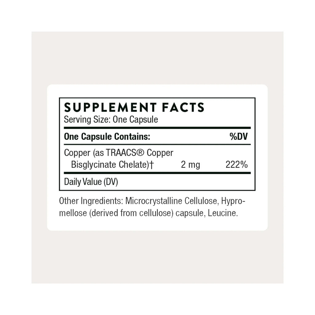 Thorne Copper Bisglycinate 60 Capsules